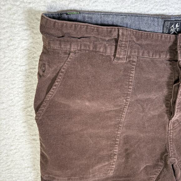 Hippy Tree Corduroy Shorts Mens 38 Brown Deep Pocket Hiking Outdoor Button Fly - Picture 2 of 16